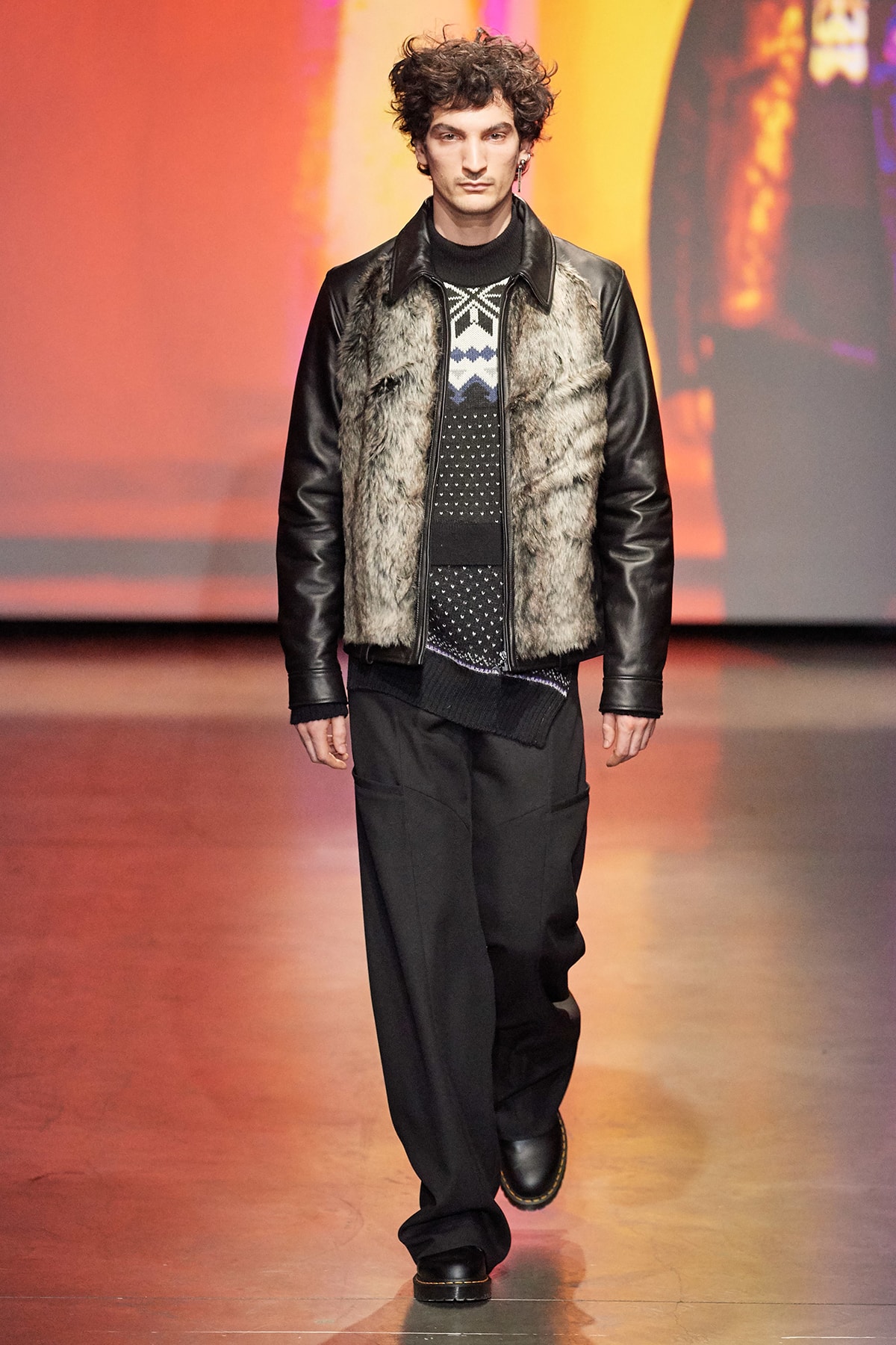 Marine Serre Fall/Winter 2020 Collection Runway Show Jacket Fur Leather