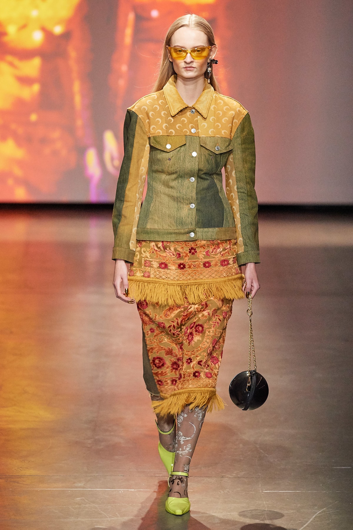 Marine Serre Fall/Winter 2020 Collection Runway Show Tapestry Jacket Skirt
