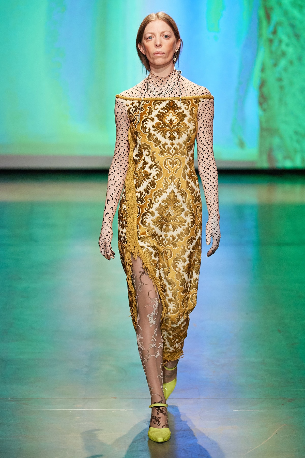 Marine Serre Fall/Winter 2020 Collection Runway Show Tapestry Dress