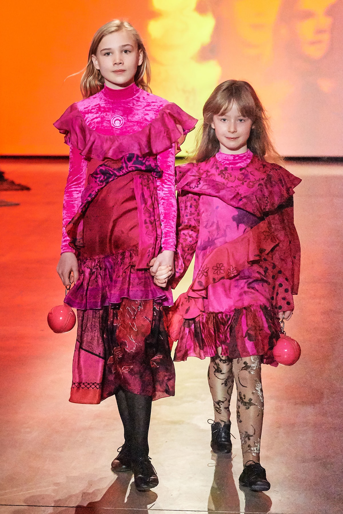 Marine Serre Fall/Winter 2020 Collection Runway Show Children's Dress Pink