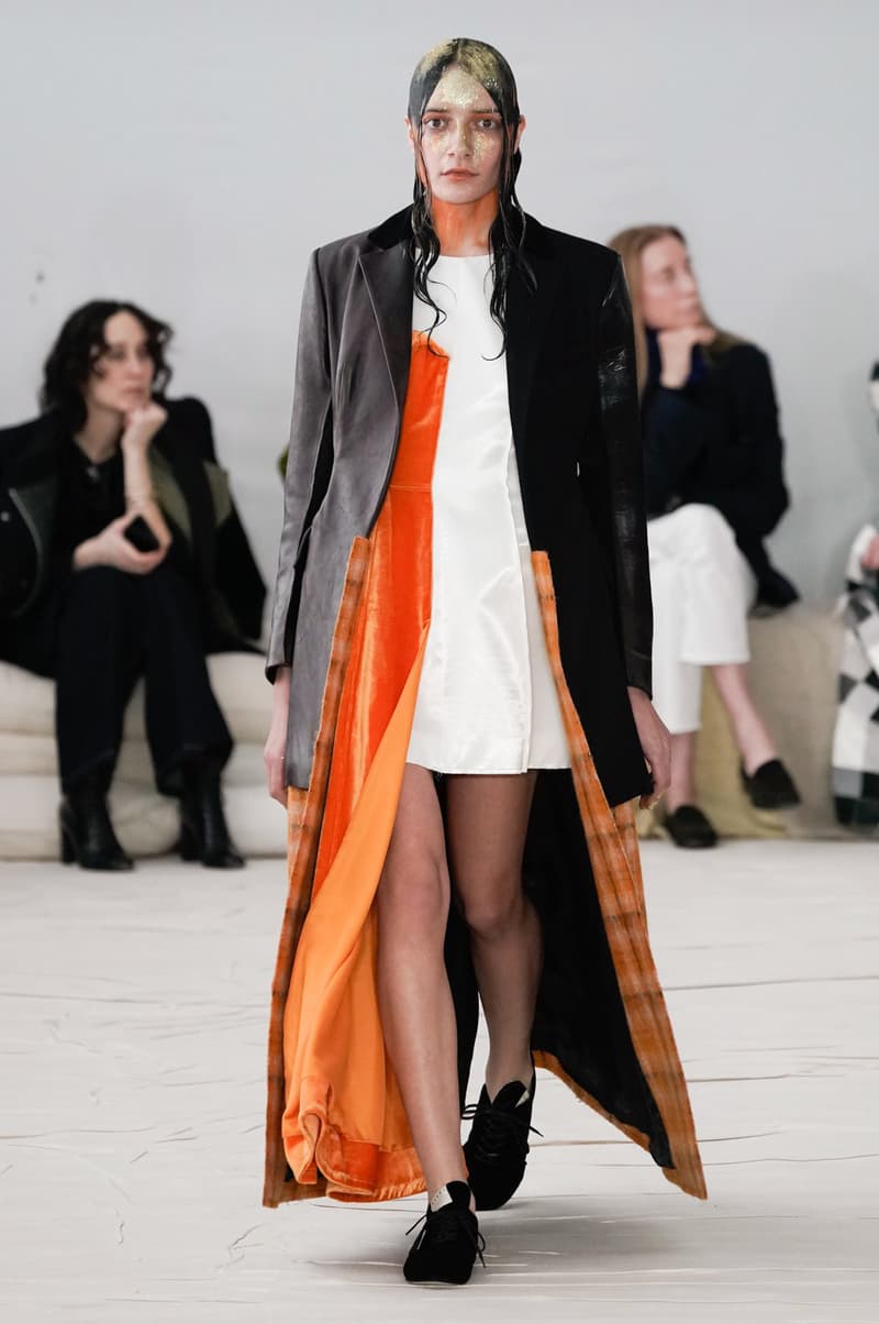 Marni Fall/Winter 2020 Collection Runway Show Coat Black Orange