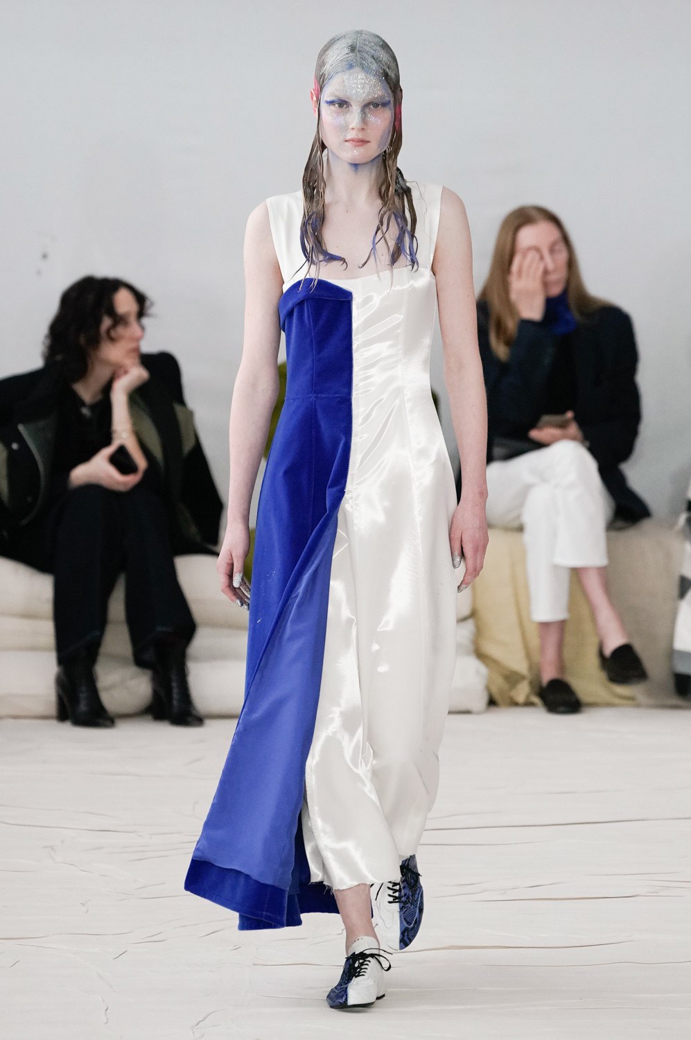 Marni Fall/Winter 2020 Collection Runway Show Dress Blue White