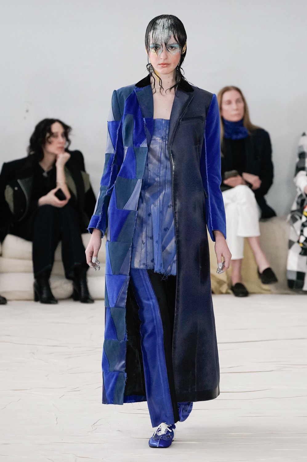 Marni Fall/Winter 2020 Collection Runway Show Coat Blue