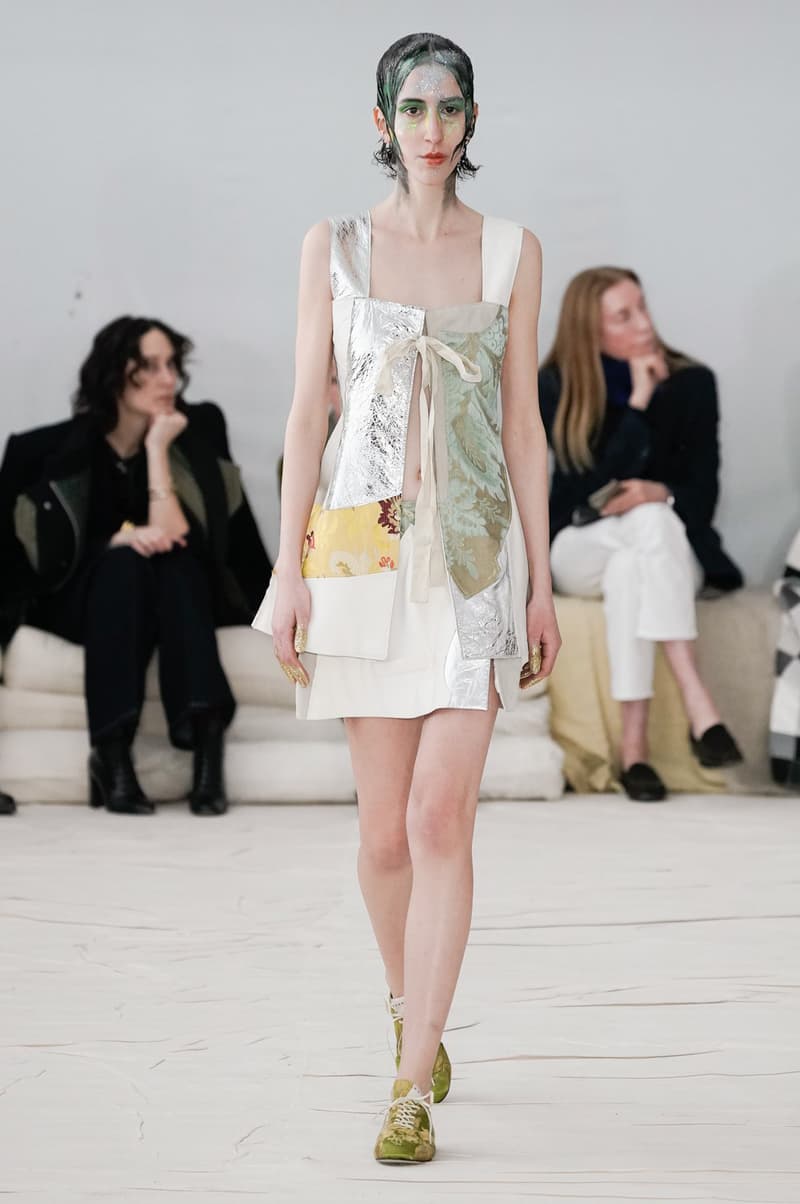 Marni Fall/Winter 2020 Collection Runway Show Mini Dress Patchwork Tapestry