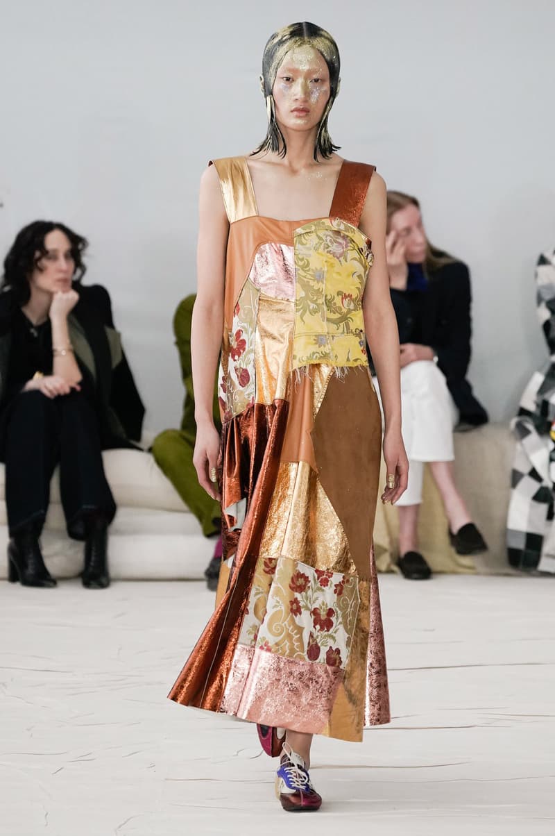 Marni Fall/Winter 2020 Collection Runway Show Dress Patchwork Tapestry