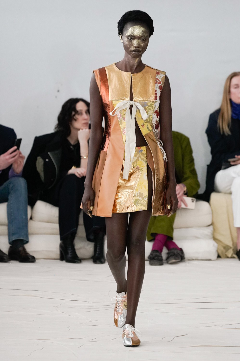 Marni Fall/Winter 2020 Collection Runway Show Dress Patchwork Tapestry