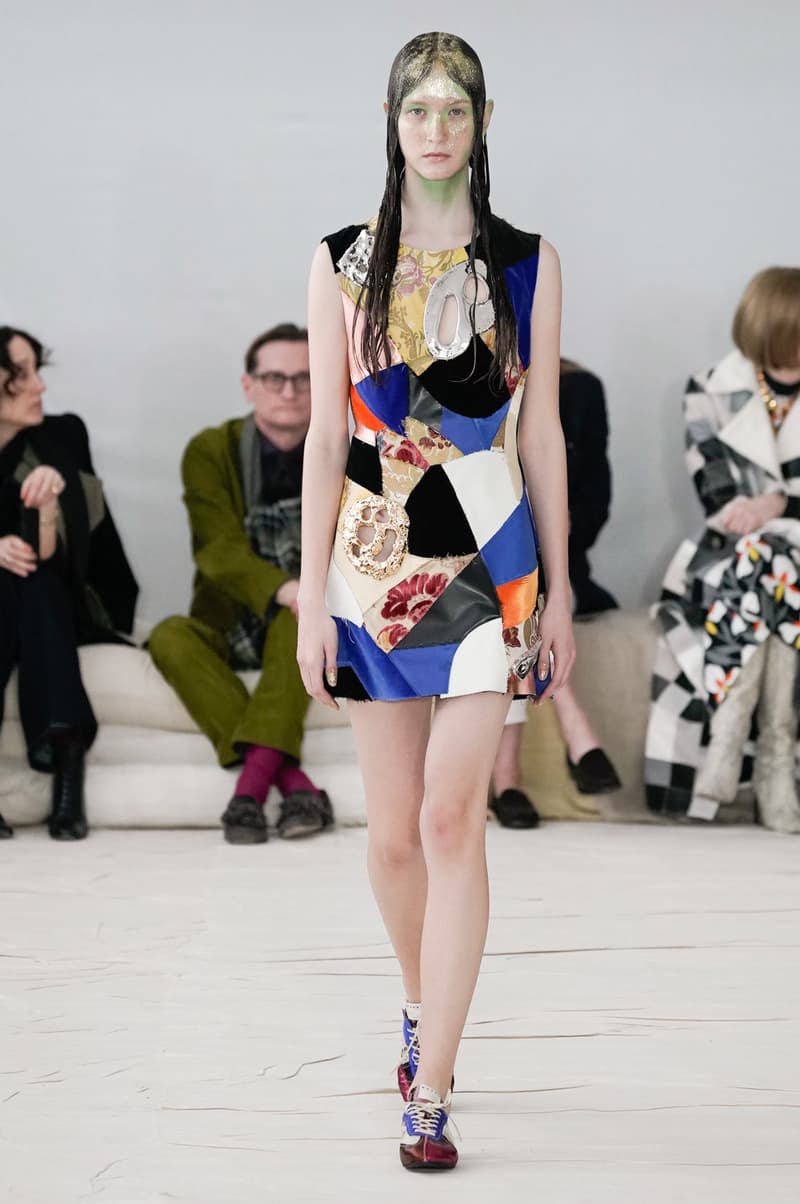 Marni Fall/Winter 2020 Collection Runway Show Dress Patchwork Tapestry