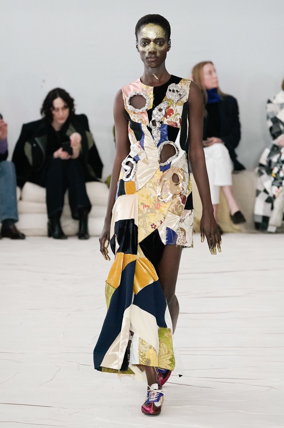 Marni Fall/Winter 2020 Collection Runway Show Dress Patchwork Tapestry