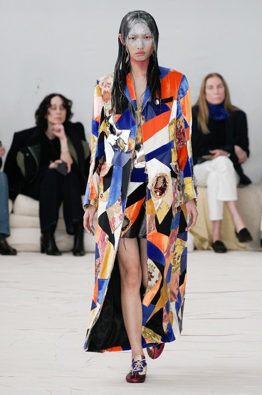 Marni Fall/Winter 2020 Collection Runway Show Dress Patchwork