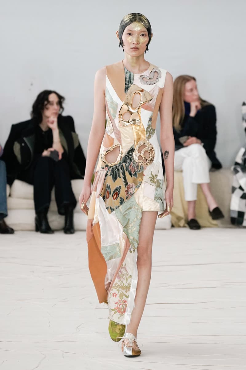 Marni Fall/Winter 2020 Collection Runway Show Dress Patchwork Metal