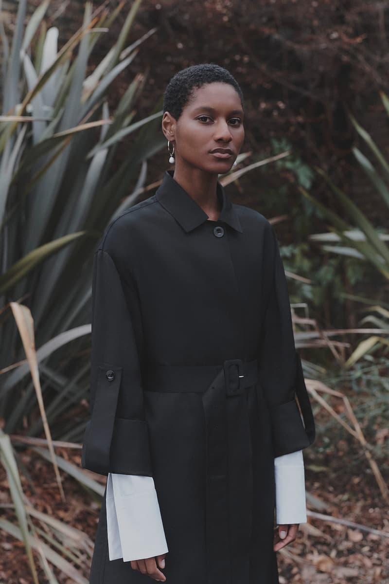 jil sander matchesfashion spring summer collaboration installation lucie luke meier suits black white pants