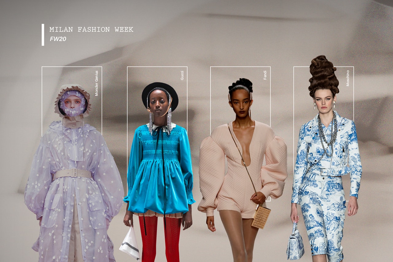 Milan Fashion Week Fall Winter 2020 FW20 Runway Looks Moncler Genius Simone Rocha Gucci Fendi Moschino