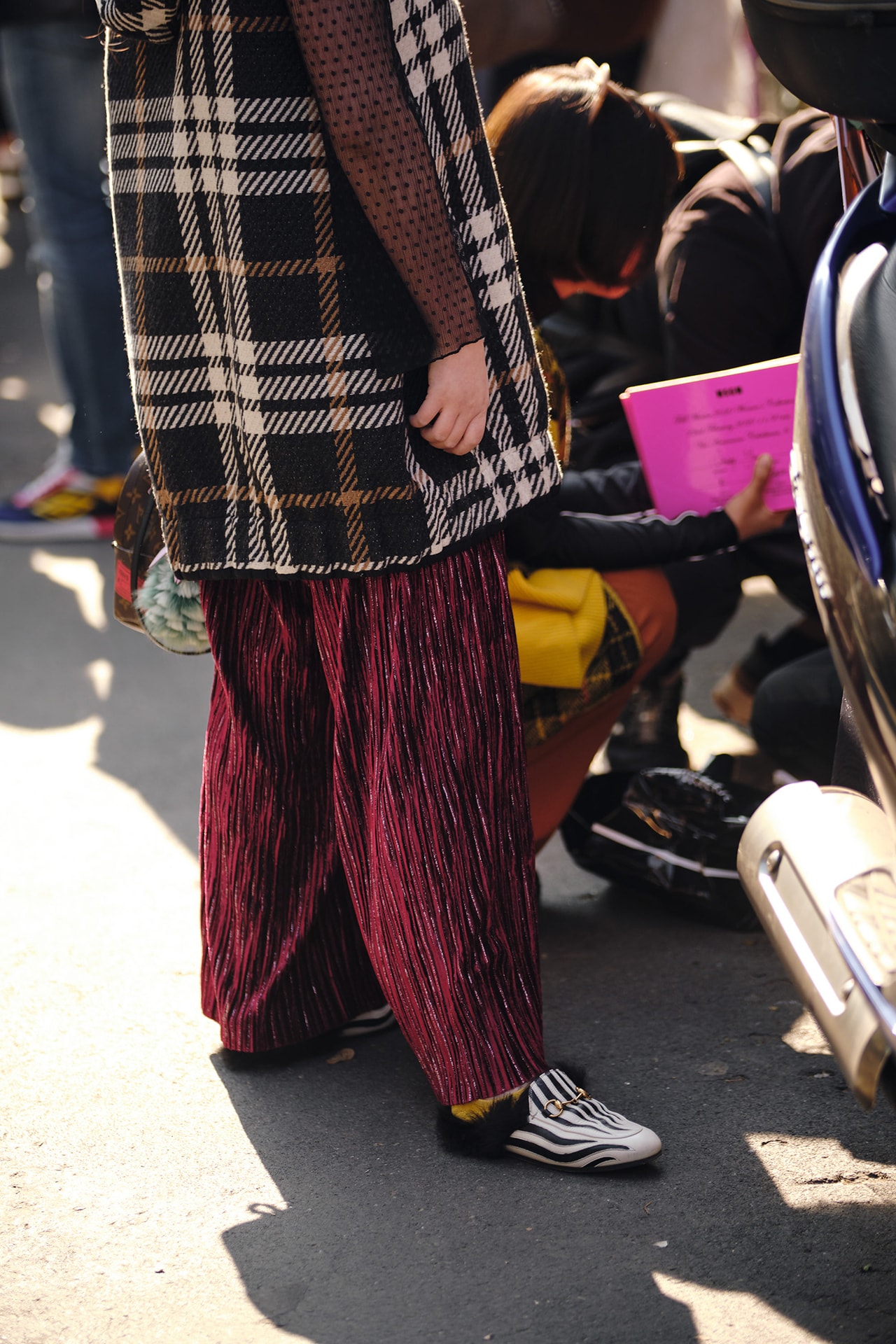 Gucci Princetown Loafer Slide Zebra Print Street Style Trends Milan Fashion Week Fall Winter 2020 FW20 Influencer