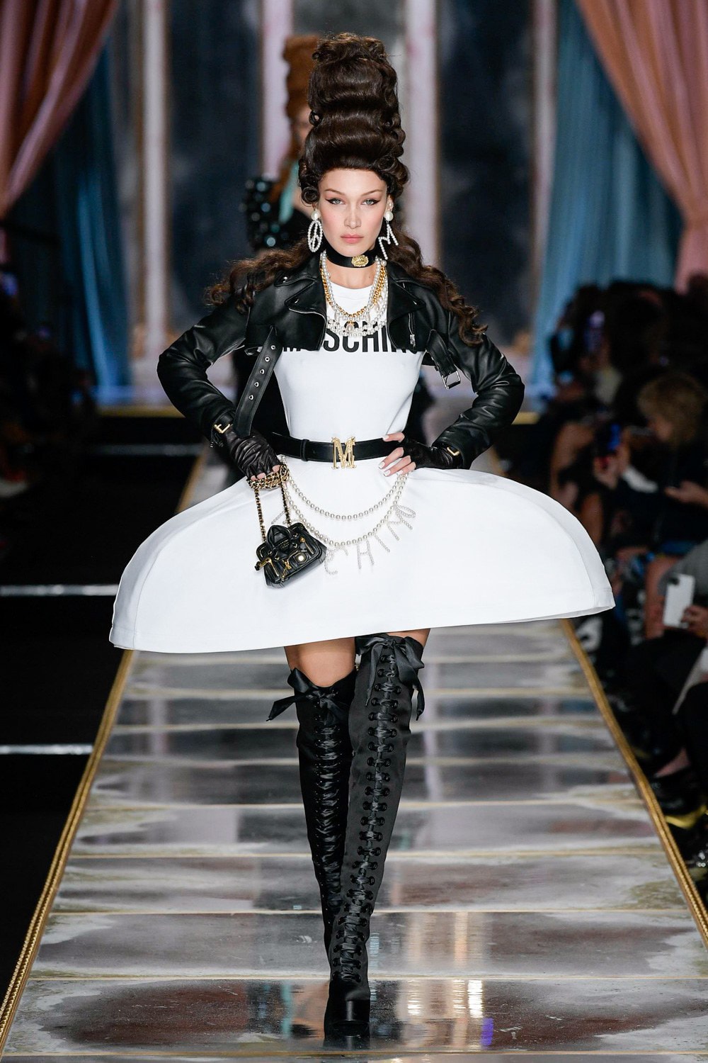 Moschino Fall/Winter 2020 Collection Runway Show Corset Dress White