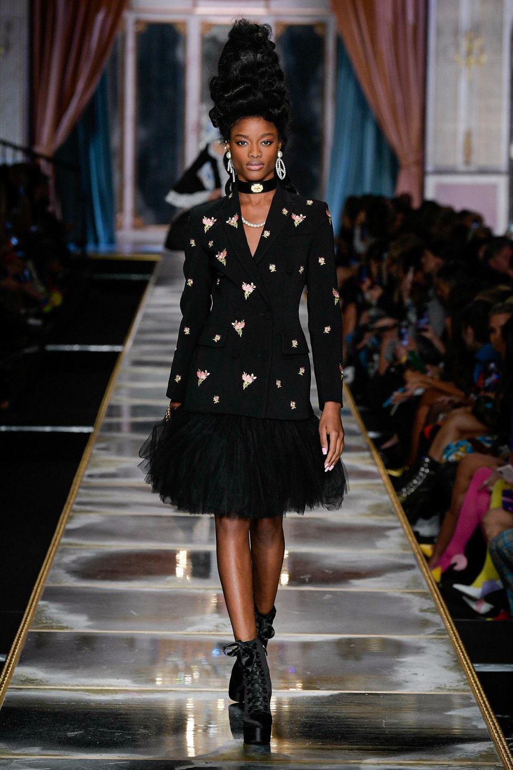 Moschino Fall/Winter 2020 Collection Runway Show Tulle Coat Black