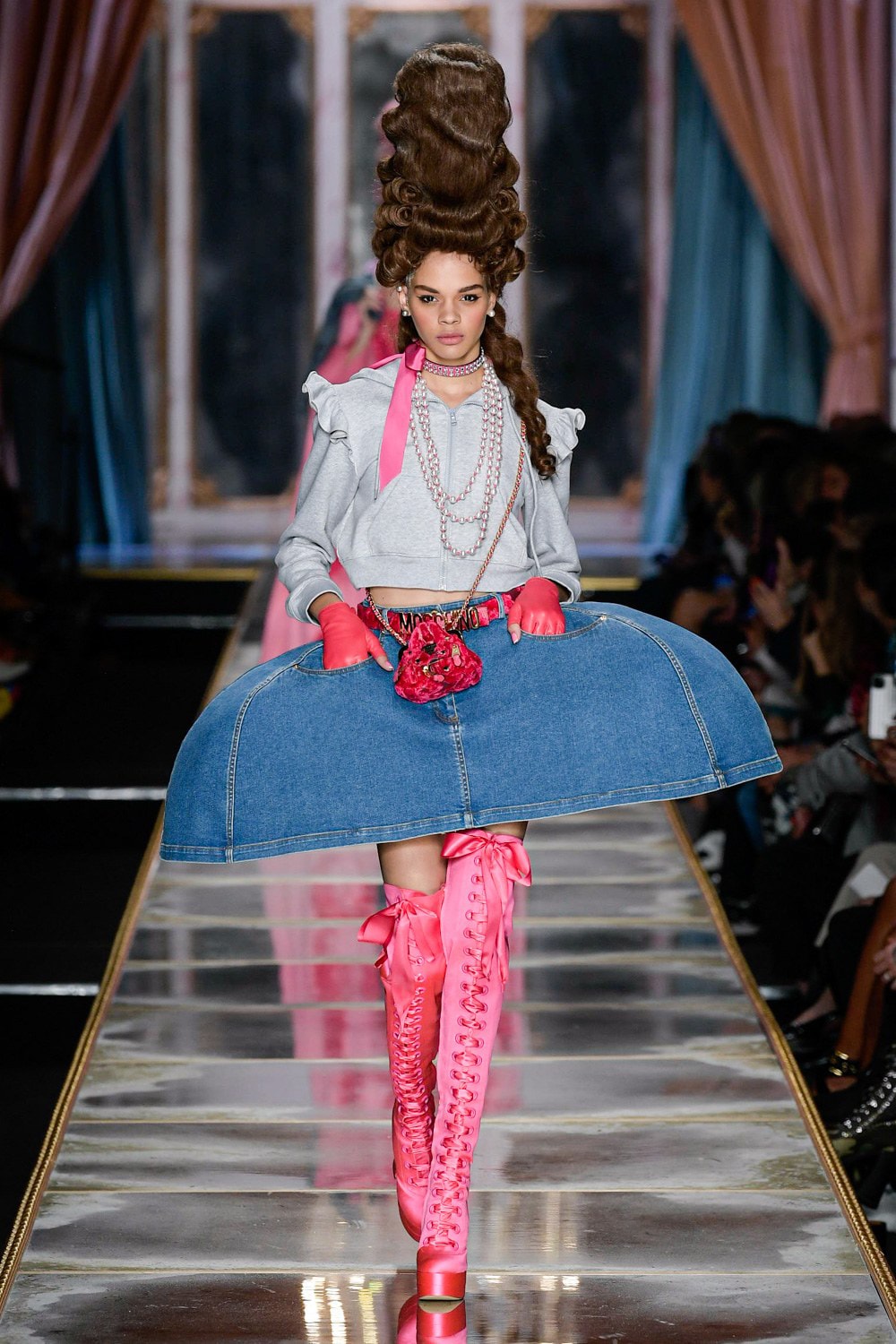 Moschino Fall/Winter 2020 Collection Runway Show Denim Skirt