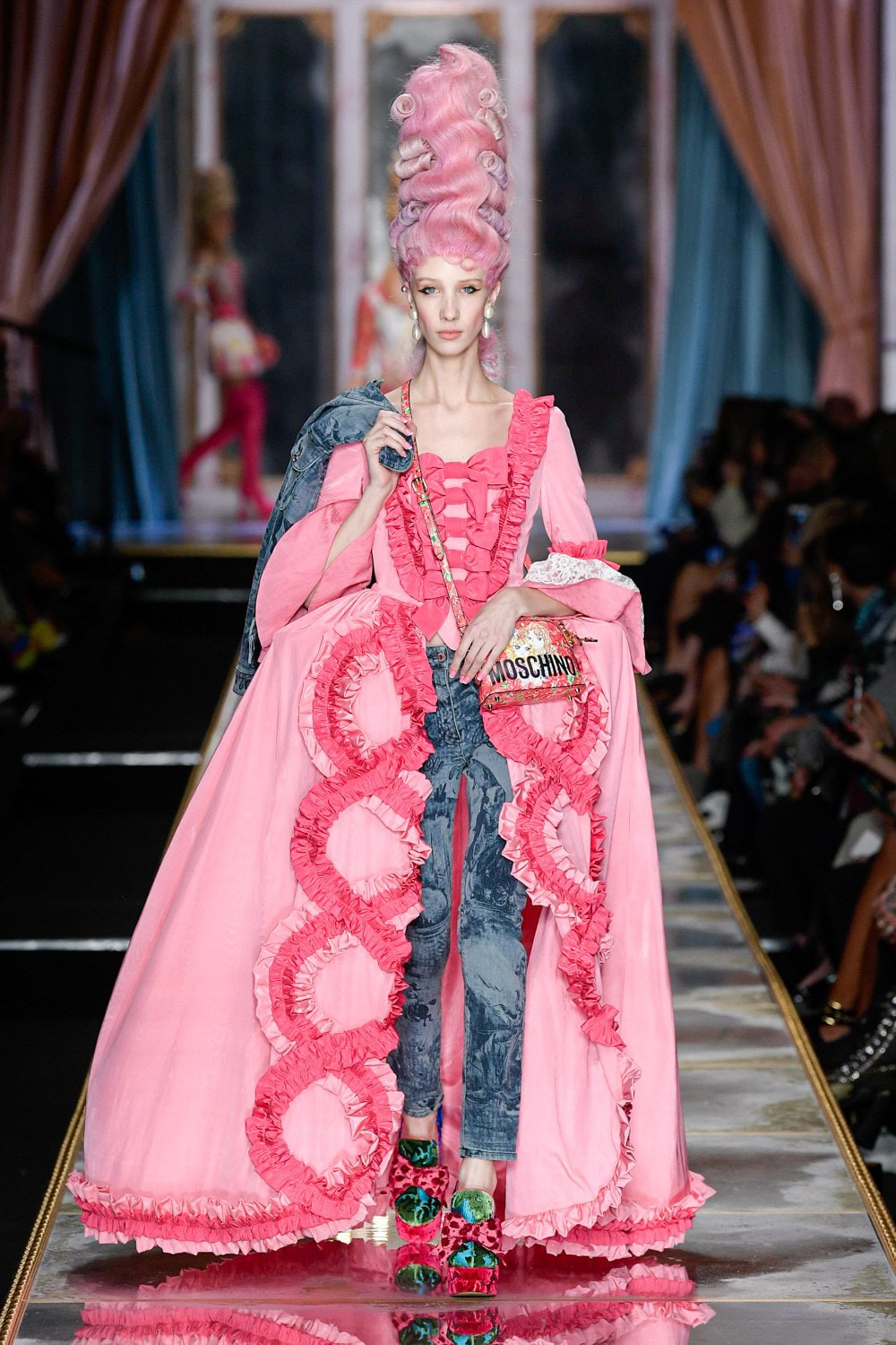 Moschino Fall/Winter 2020 Collection Runway Show Corset Gown Pink