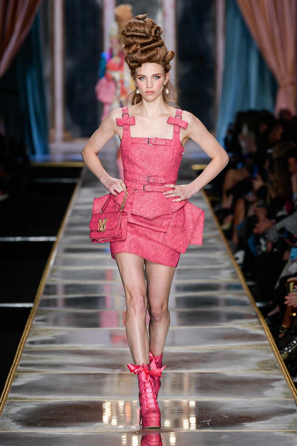 Moschino Fall/Winter 2020 Collection Runway Show Mini Dress Pink