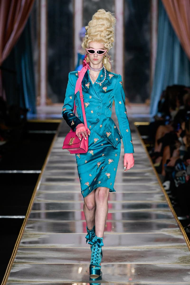 Moschino Fall/Winter 2020 Collection Runway Show Dress Silk Blue