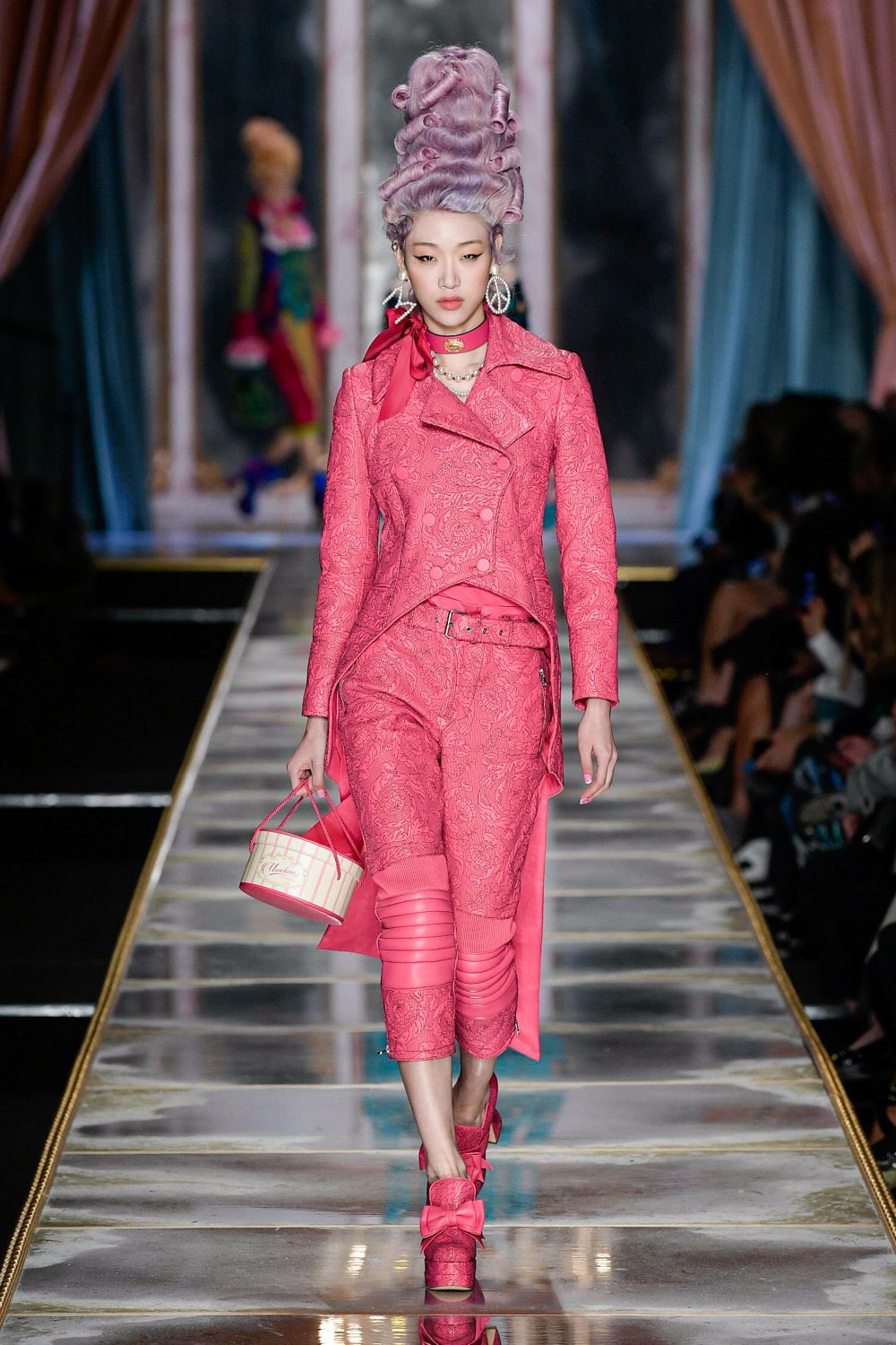 Moschino Fall/Winter 2020 Collection Runway Show Jacket Pants Pink
