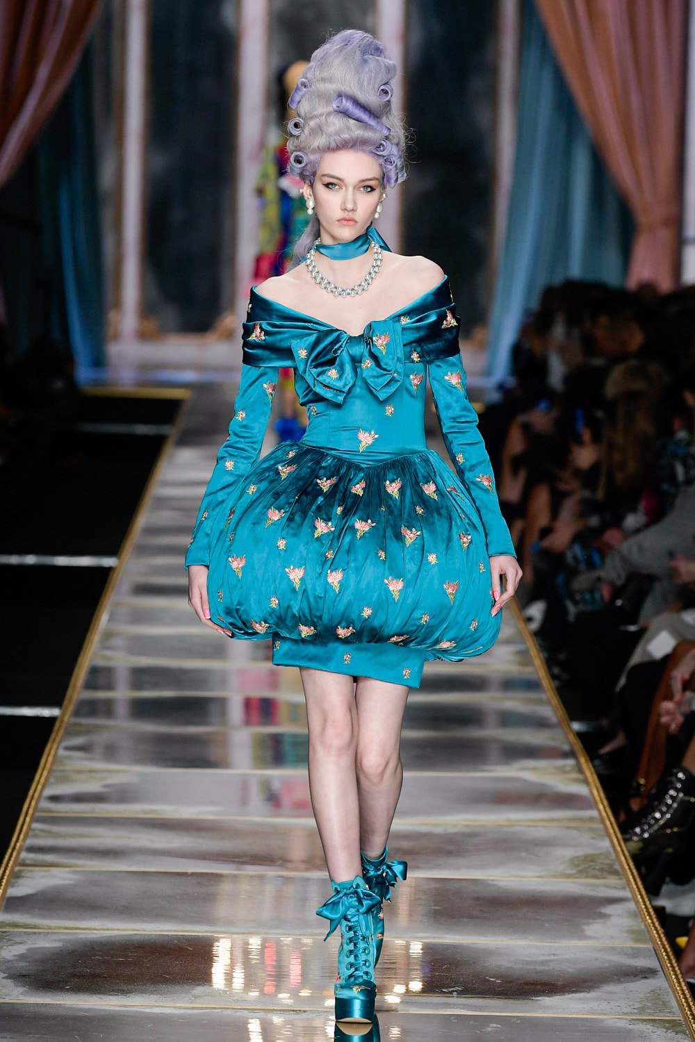 Moschino Fall/Winter 2020 Collection Runway Show Bubble Dress Blue