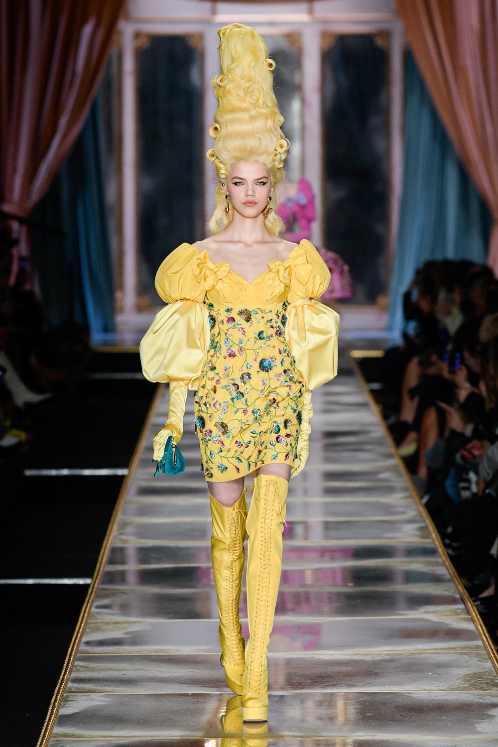 Moschino Fall/Winter 2020 Collection Runway Show Dress Yellow