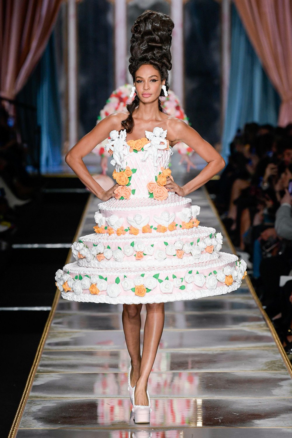Moschino Fall/Winter 2020 Collection Runway Show Cake Dress White