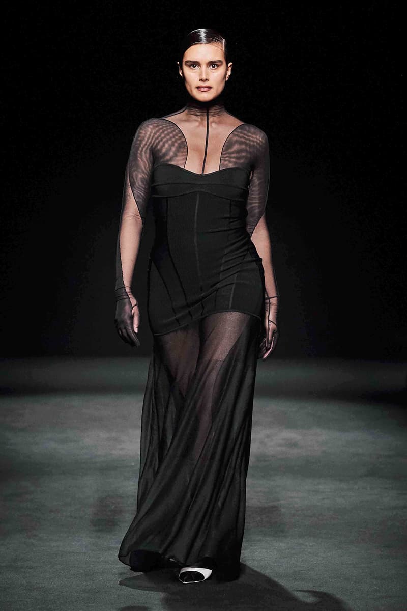 Mugler Fall/Winter Collection Runway Show Mesh Dress Black