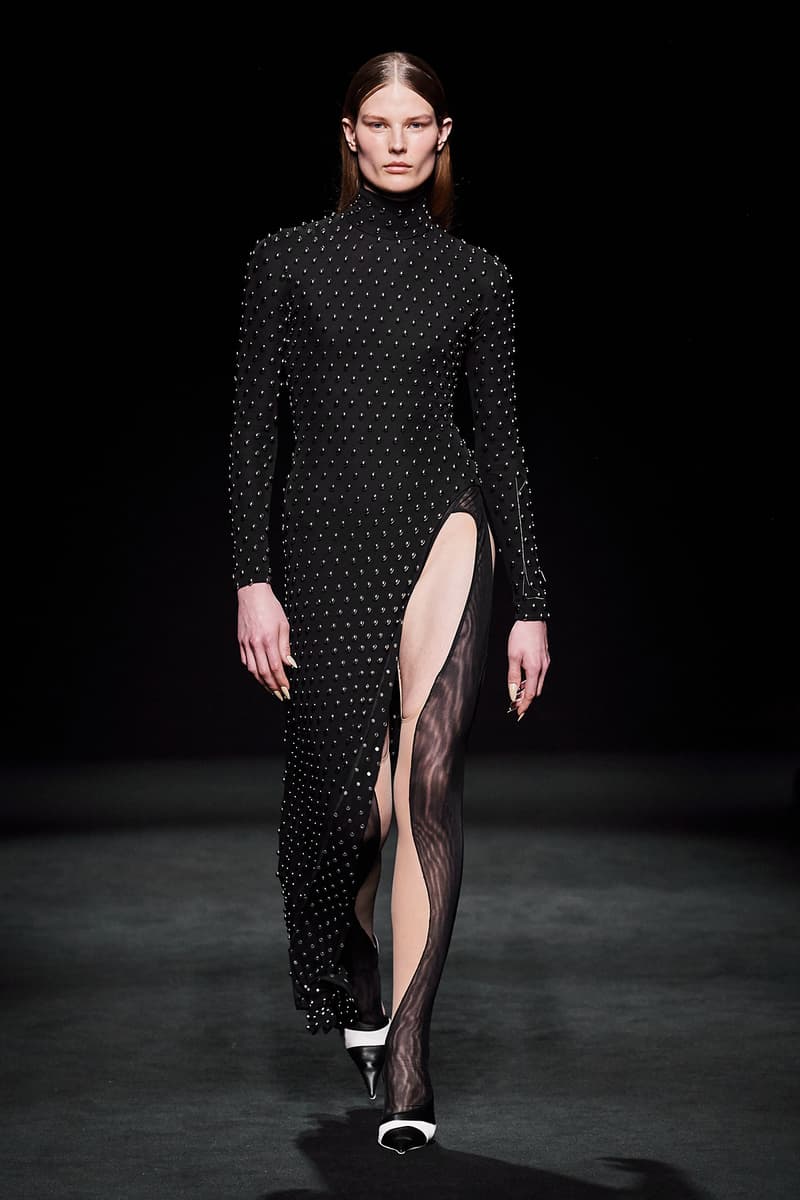 Mugler Fall/Winter Collection Runway Show Slit Dress Black