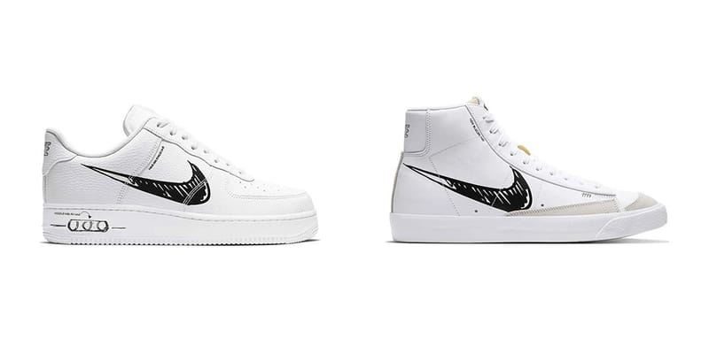 nike blazer mid white black swoosh