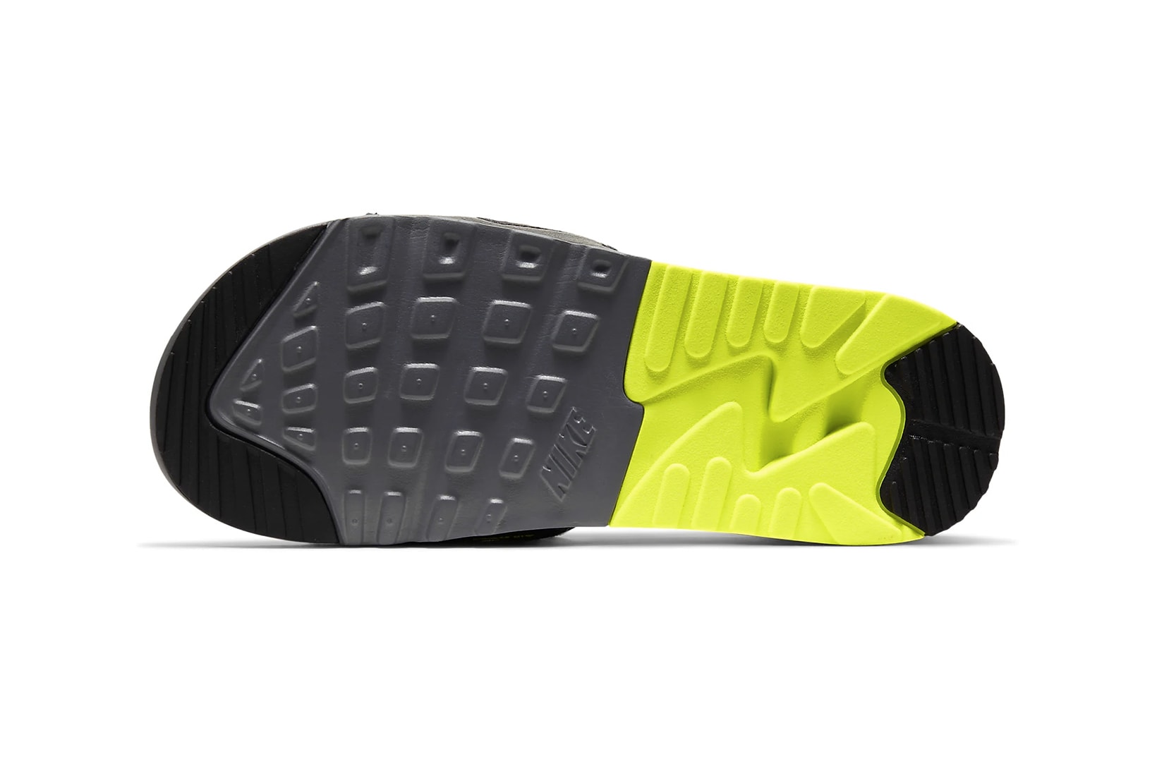 nike air max 90 slide sandal neon green black white grey shoes footwear sneakerhead