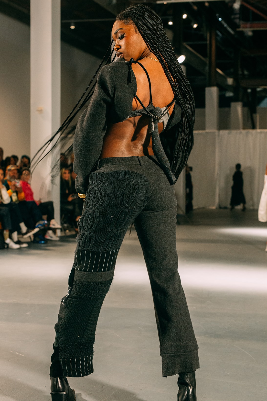 no sesso pierre davis arin hayes autumn randolph fall winter collection los angeles runway show pants sweater