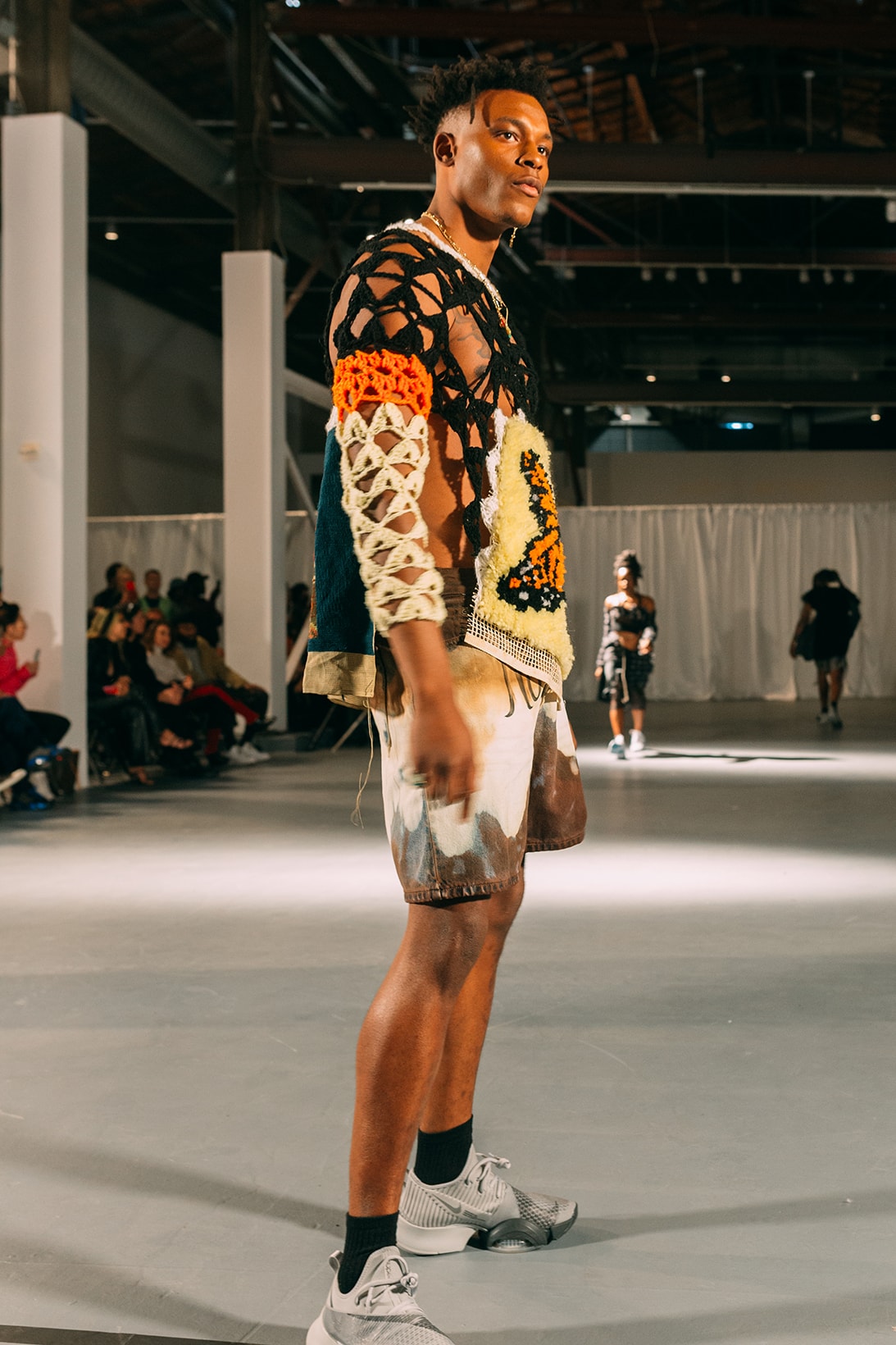 no sesso pierre davis arin hayes autumn randolph fall winter collection los angeles runway show shorts sneakers