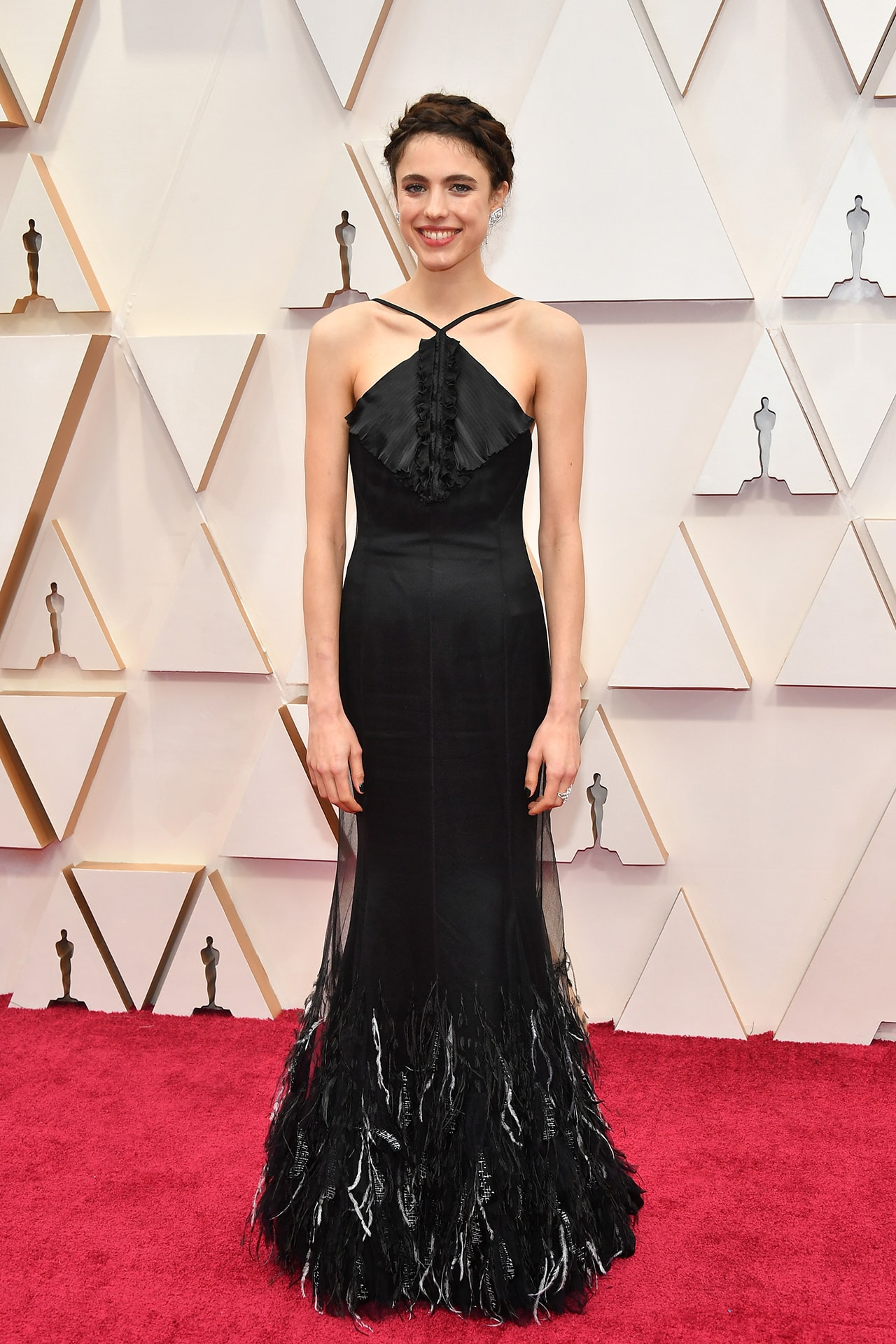 Margaret Qualley Black Dress Oscars Red Carpet 92nd Annual Academy Awards