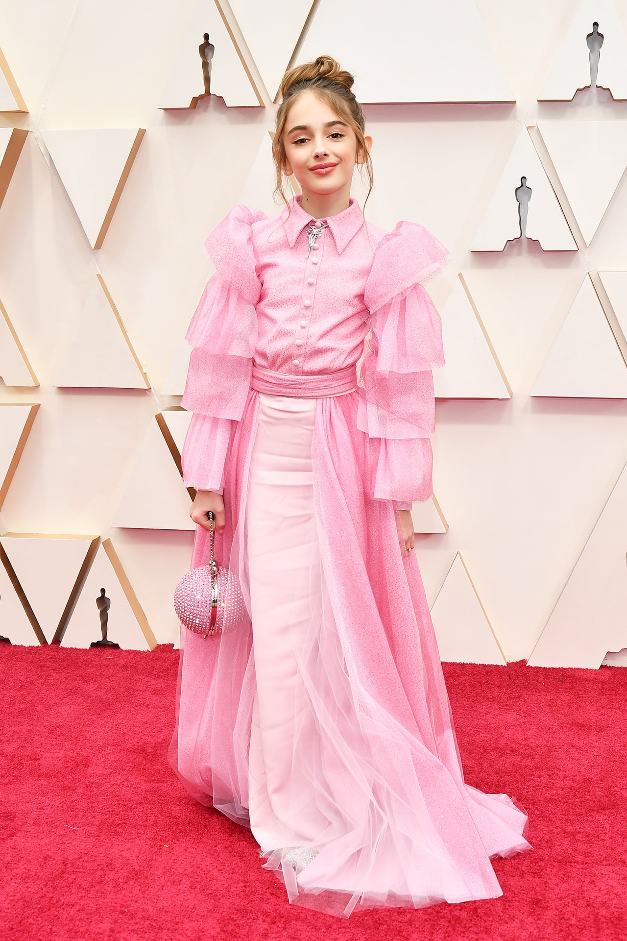 Julia Butters Pink Dress Oscars Red Carpet 92nd Annual Academy Awards