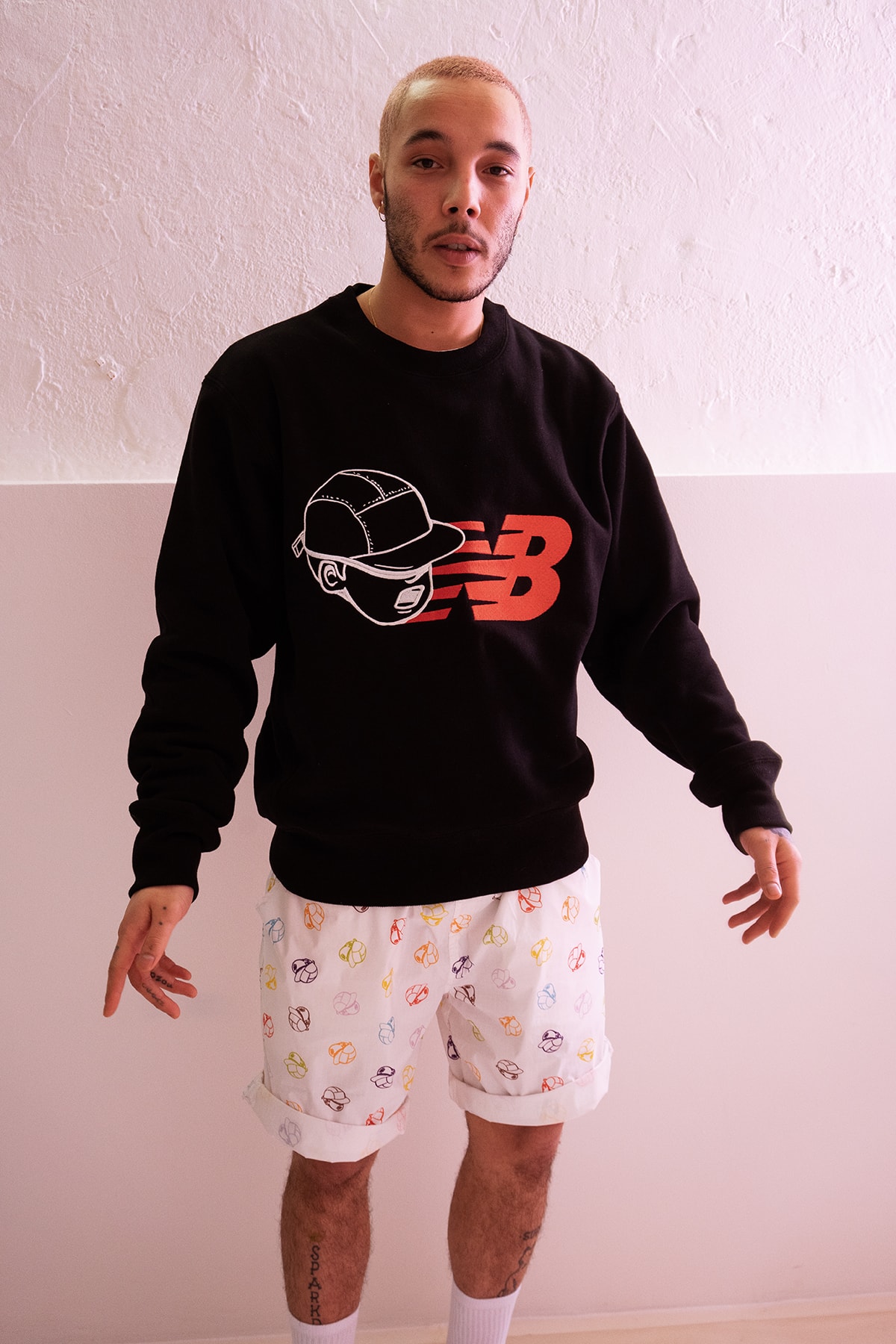PaperBoy Paris x New Balance Collection Collaboration Pullover Black