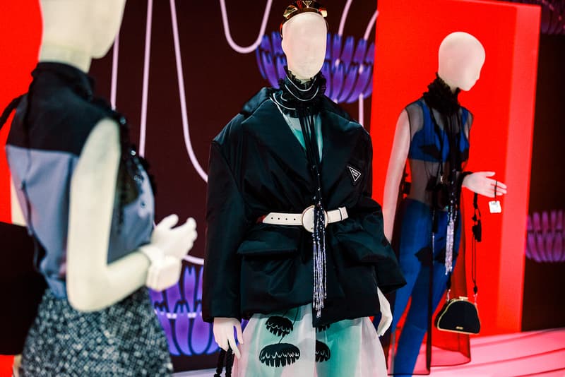 prada fall winter collection milan fashion week miuccia closer look jackets belts bags scarves headbands accessories