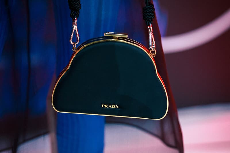 prada fall winter collection milan fashion week miuccia closer look jackets belts bags scarves headbands accessories