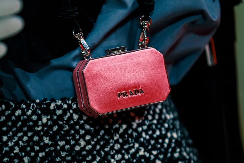 prada fall winter collection milan fashion week miuccia closer look jackets belts bags scarves headbands accessories