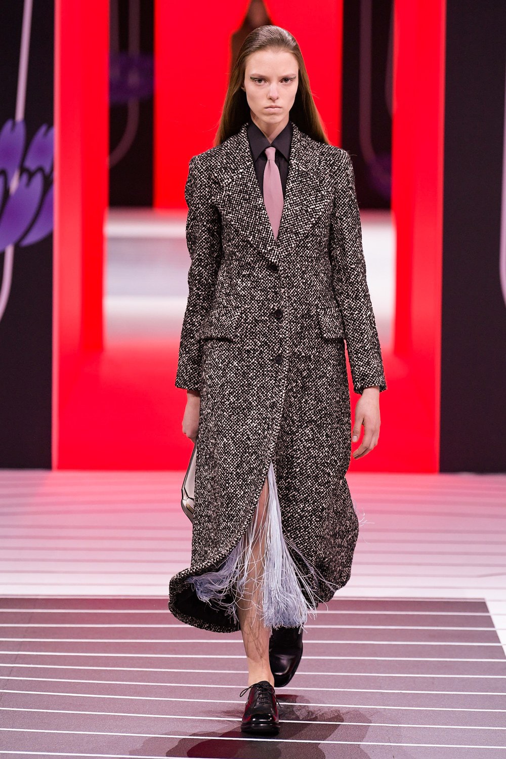 Prada Fall/Winter 2020 Collection Runway Show Tweed Coat