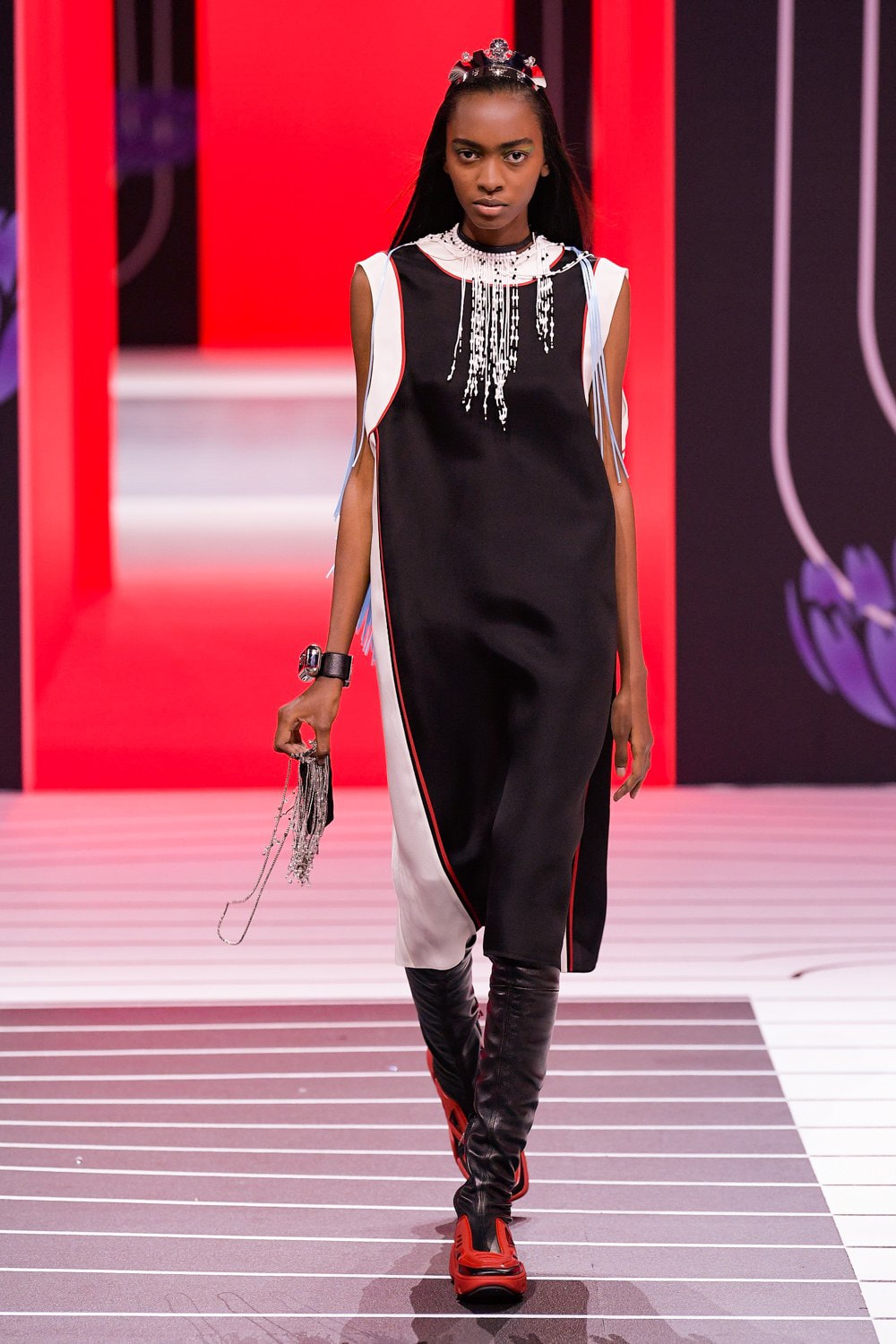 Prada Fall/Winter 2020 Collection Runway Show Sleeveless Dress Black