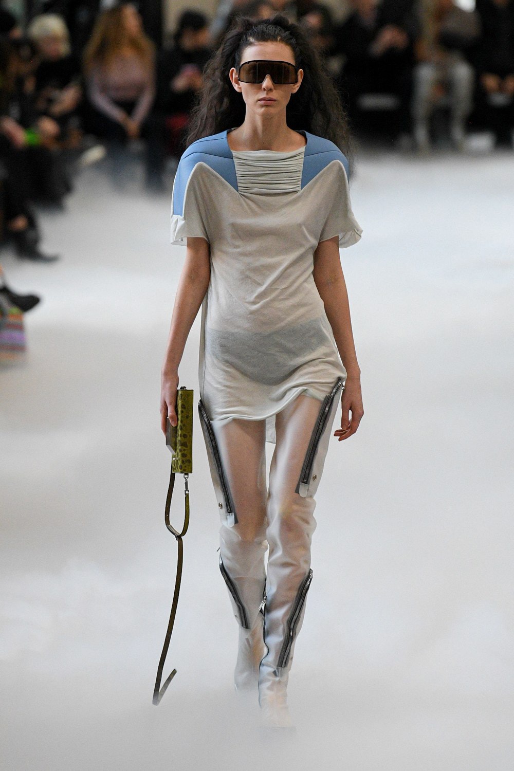 Rick Owens Fall/Winter 2020 Collection Runway Show Mini Dress White Blue