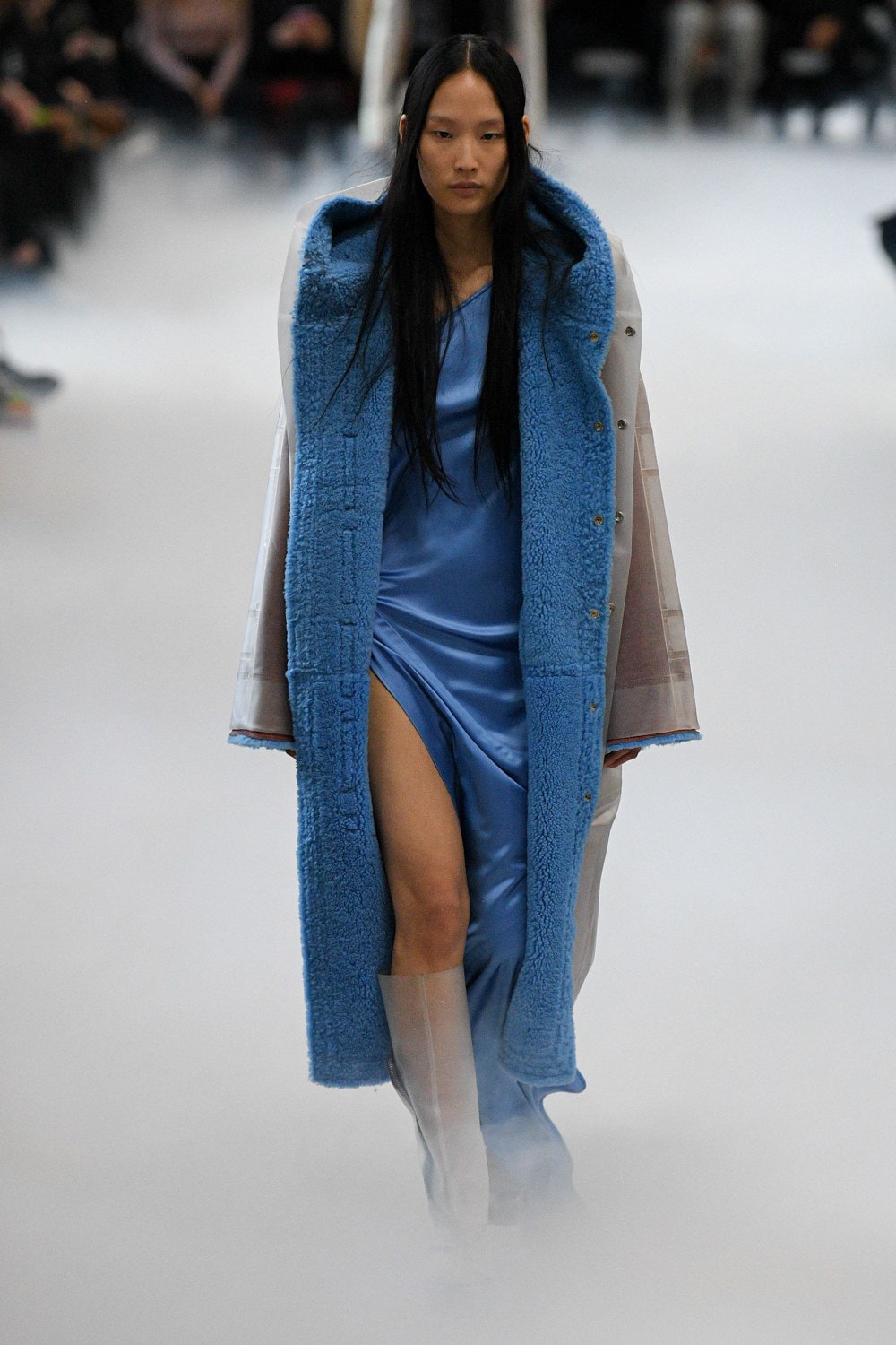 Rick Owens Fall/Winter 2020 Collection Runway Show Coat Blue