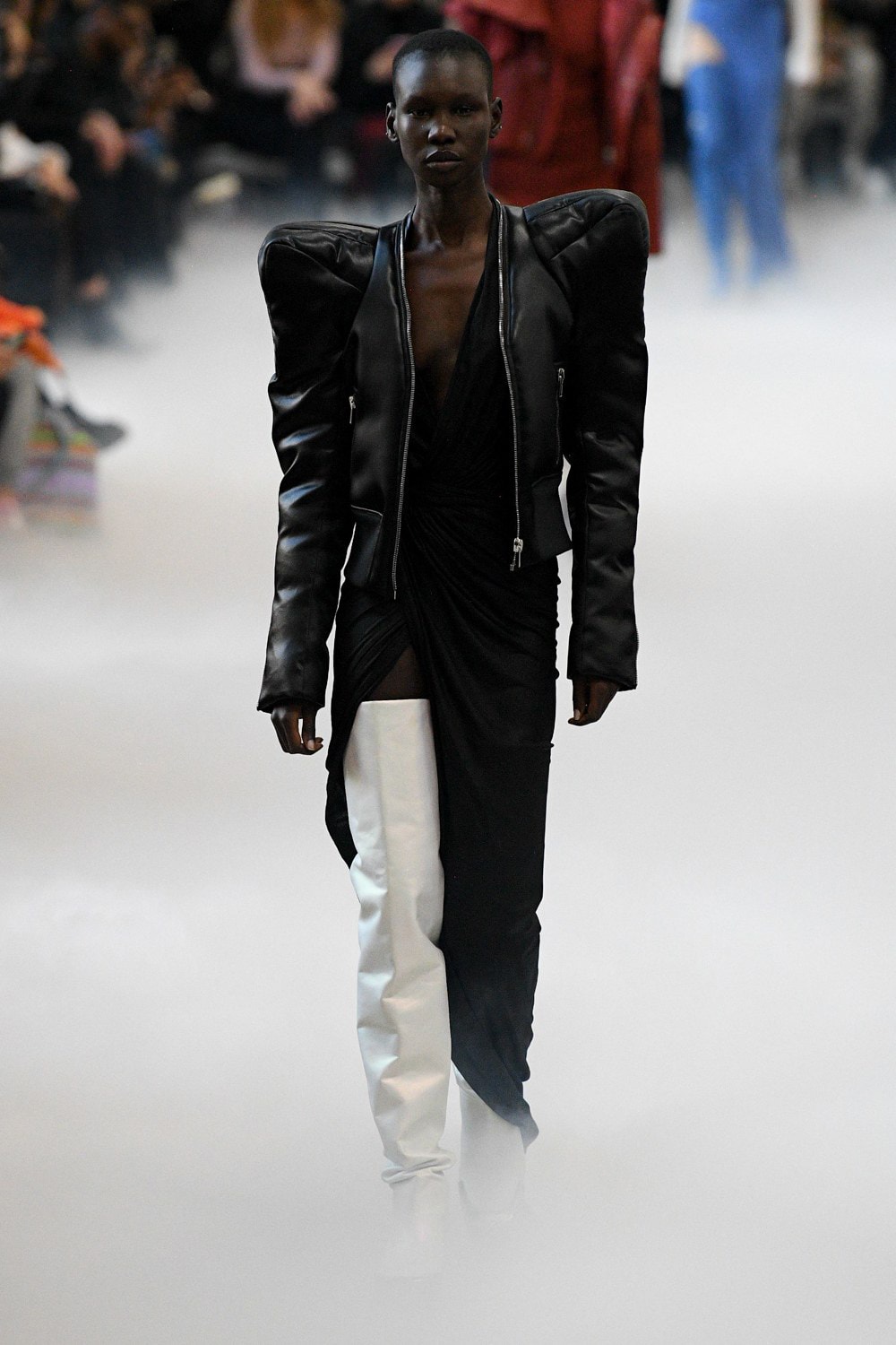 Rick Owens Fall/Winter 2020 Collection Runway Show Leather Jacket Black
