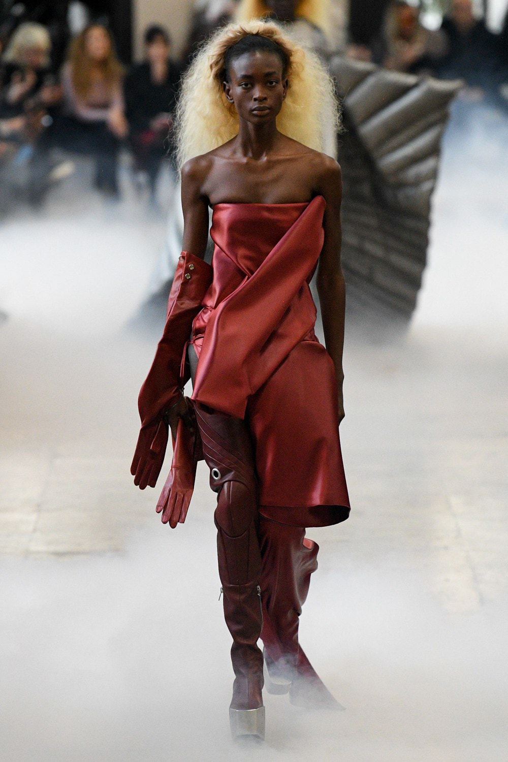 Rick Owens Fall/Winter 2020 Collection Runway Show Dress Red