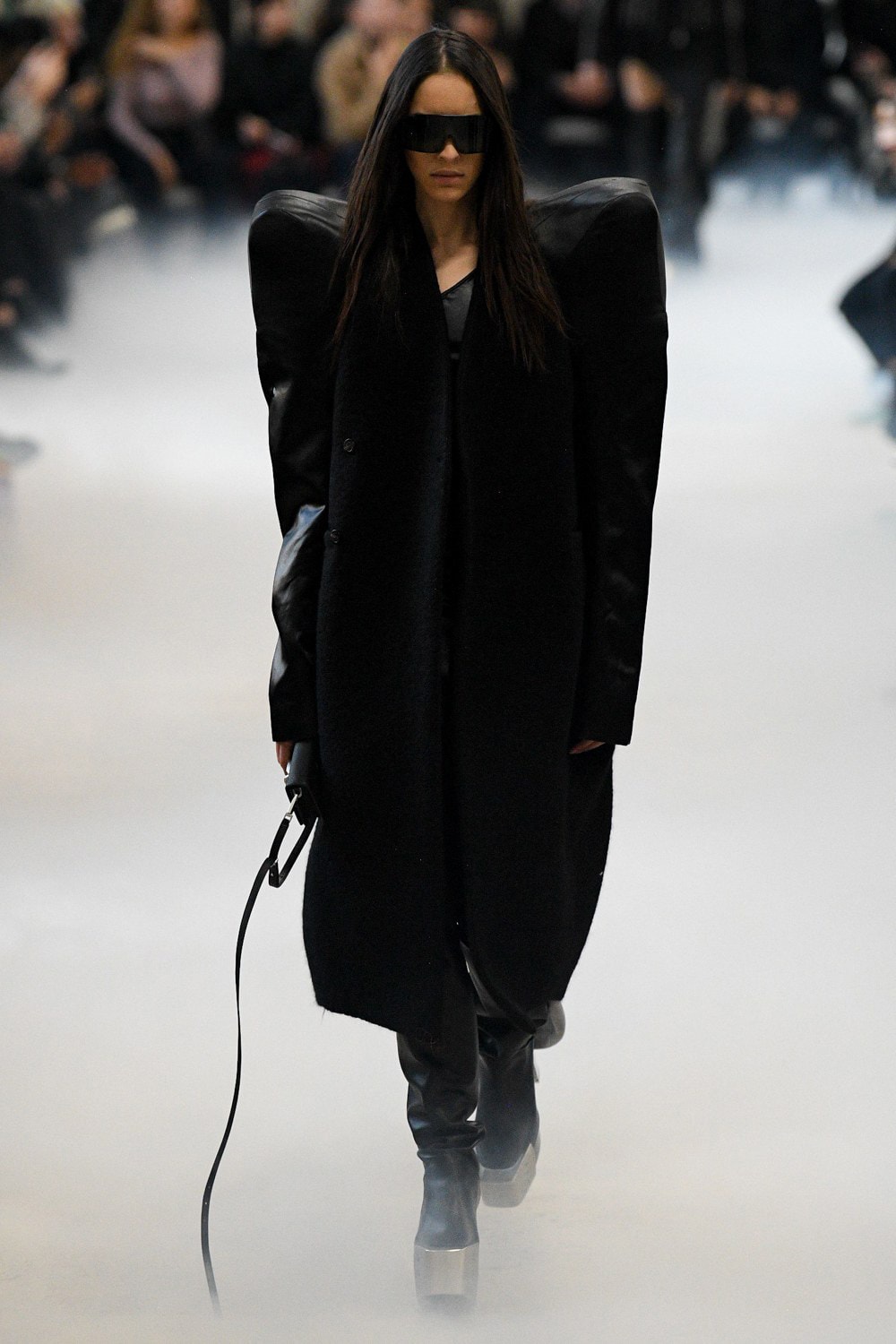 Rick Owens Fall/Winter 2020 Collection Runway Show Coat Black