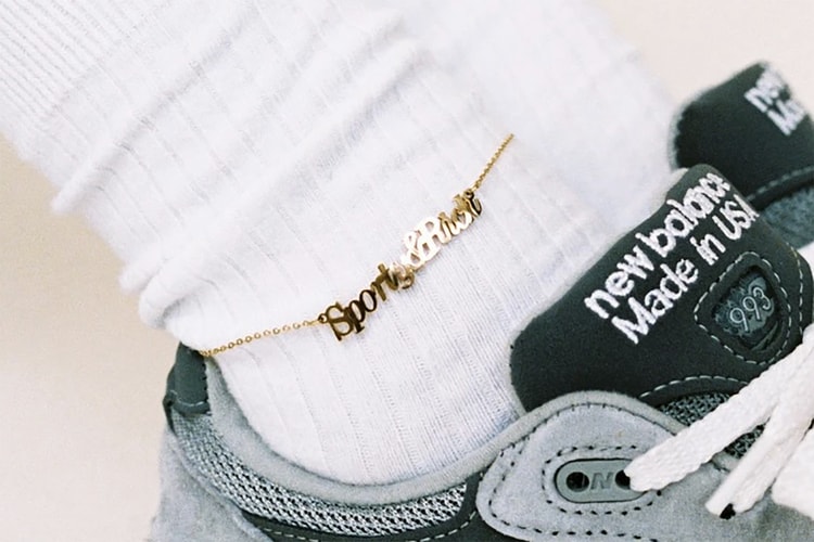 Emily Oberg's Sporty & Rich Drops a Dainty Gold Plated Logo Anklet