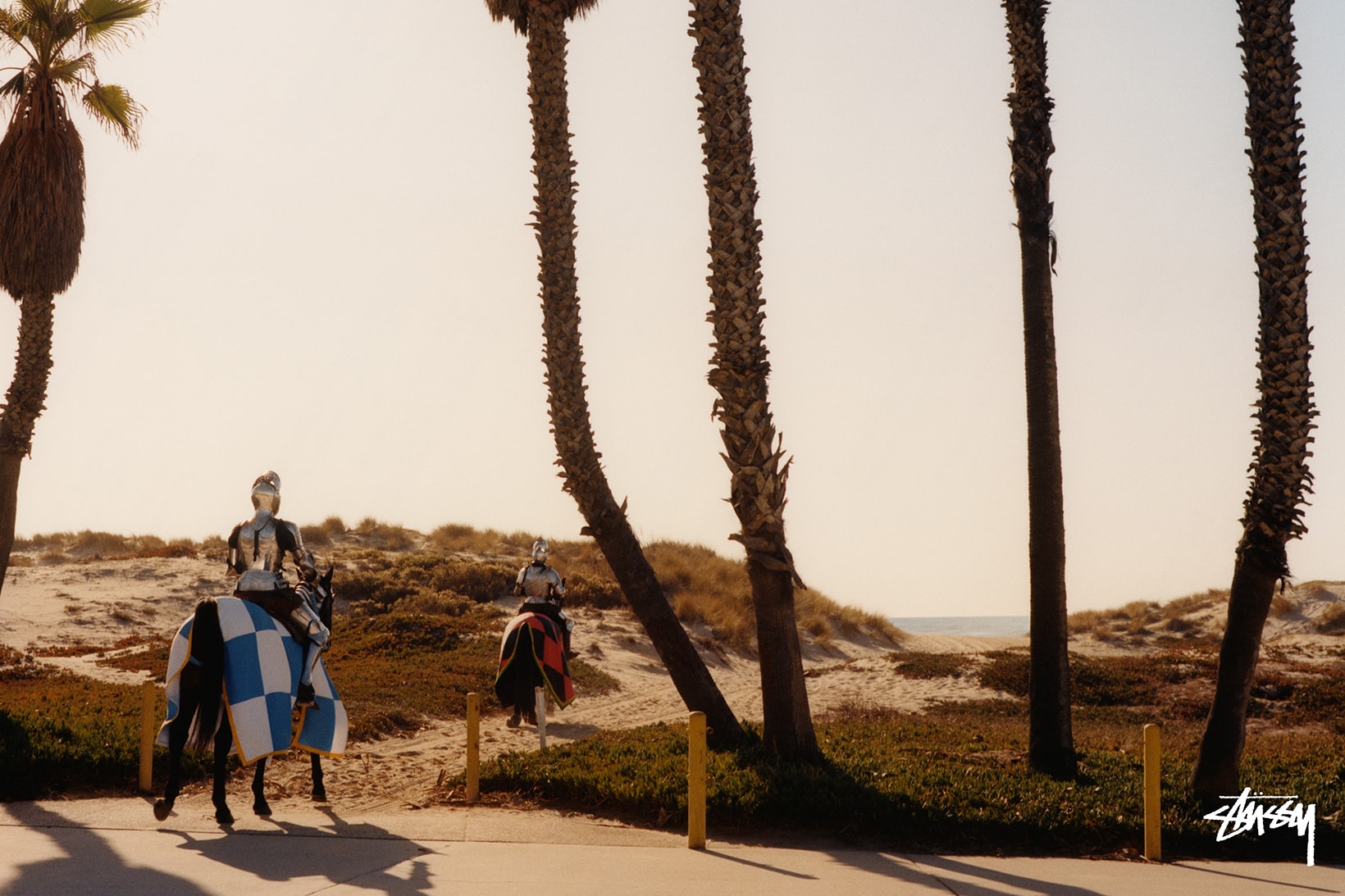 stussy spring 2020 californian knights campaign joust duel surrealism