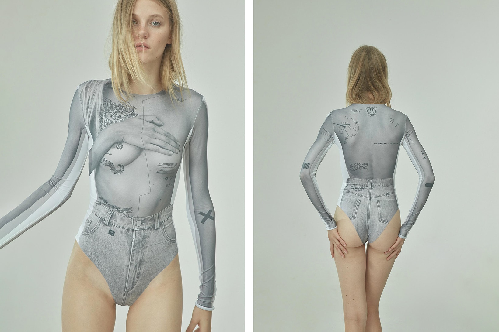 TTSWTRS Spring/Summer 2020 Collection Lookbook Bodysuit Collage Grey