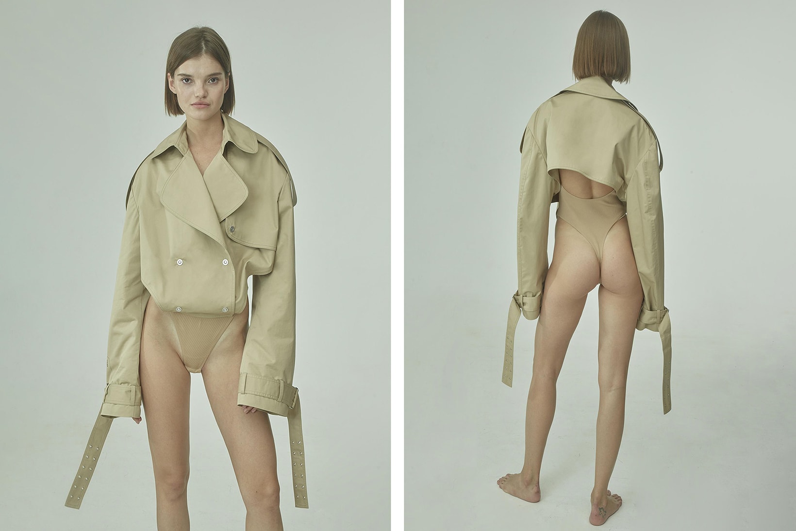 TTSWTRS Spring/Summer 2020 Collection Lookbook Bodysuit With Coat Beige Nude